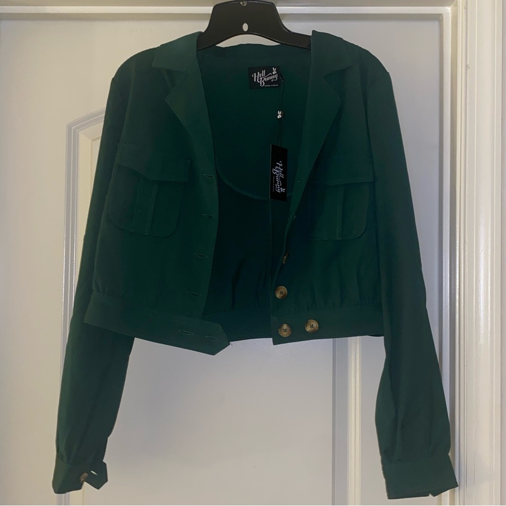Green Hell Bunny cropped jacket